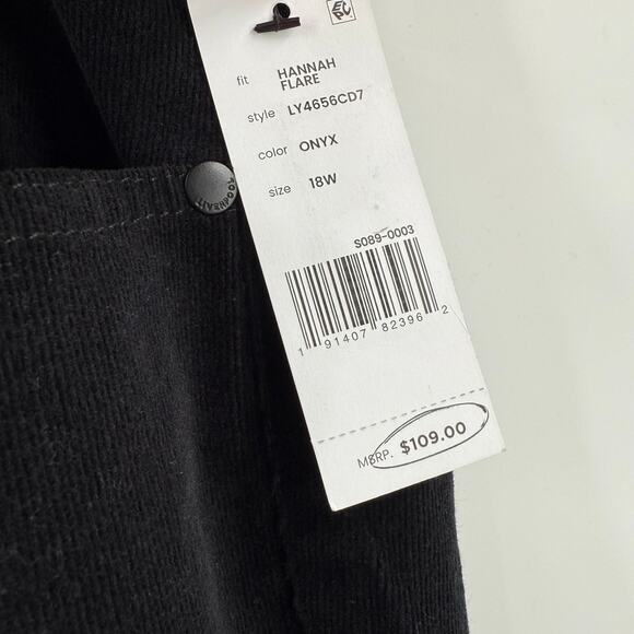 LIVERPOOL Hannah Flare Corduroy Pants Size 18W Onyx Black Stretch Plus Curvy NWT - Picture 6 of 16